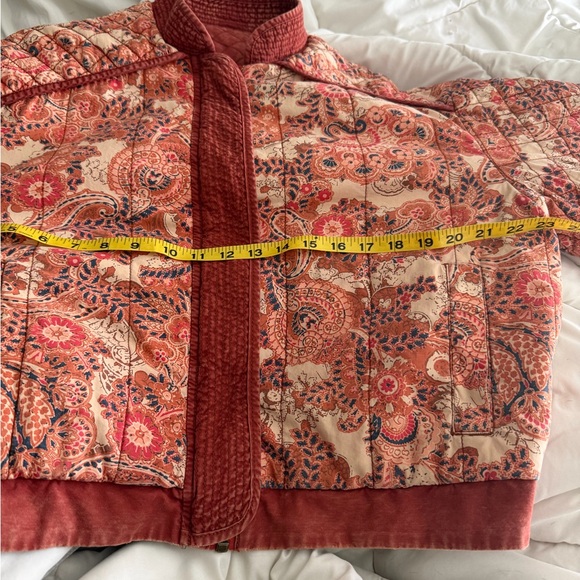 Free People SMALL Great Escape dolman jacket quilted reversible orange paisley - Picture 3 of 12